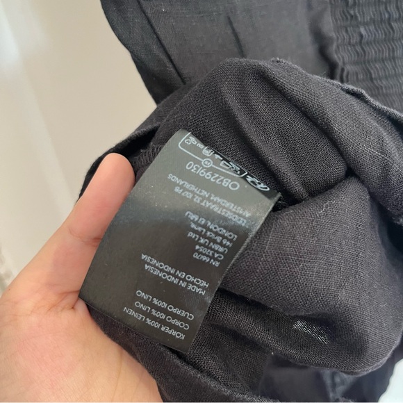 Anthropologie Maeve Black 100% Linen High Neck Asymmetrical Halter Top XXS - Picture 8 of 8